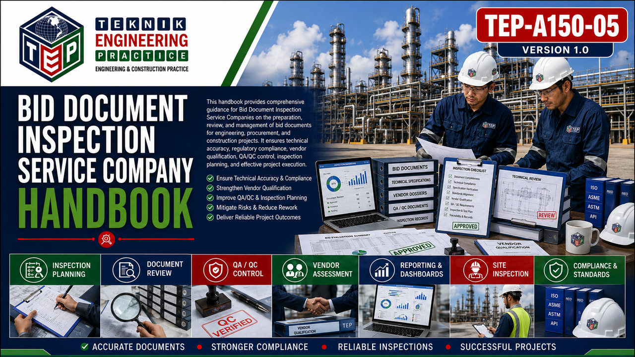 Thumbnail for TEP-A150-05 BID DOCUMENT INSPECTION SERVICE COMPANY HANDBOOK VERSION 1.0